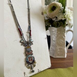 Ayala Bar Blue and Red Pendant Necklace